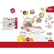 Ходунки 368-65 R (8) 3в1, коврик, музыкальная панель, музыка, регулировка громкости, подсветка, 5 подвесок, в коробке