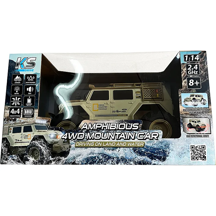 Автомобіль KS DRIVE на р/к – AMPHIBIOUS 4WD (1:14, 2.4 ГГц, акум. 3,7 V, світло, звук)
