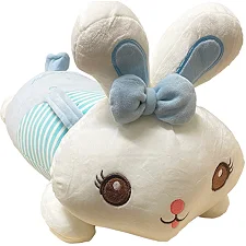 Детская мягкая игрушка "Зайка" L1122(Blue) игрушка с пледом, размер 60 см