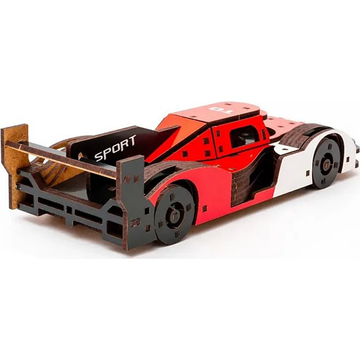 Деревянный 3D конструктор "Racing Car" Puz-01037, 146 дет., порше р. модели 22*9*5 см PuzzleOk (Дер2962)