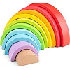 Ігровий набір Піраміда веселка, New Classic Toys, дерев'яний, 10 шт., 10825