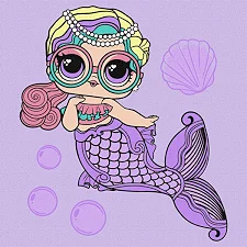 Набір для розпису по номерах для дітей "L.O.L. Surprise! Mermaids Miss Sea" 40х40 см. KHO6263 (Нас5260)
