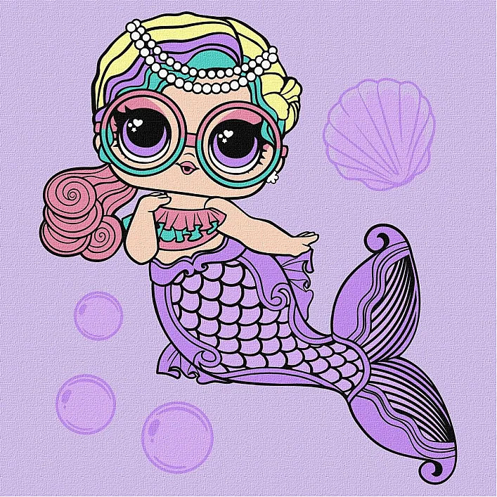 Набір для розпису по номерах для дітей "L.O.L. Surprise! Mermaids Miss Sea" 40х40 см. KHO6263 (Нас5260)