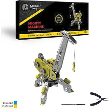 Колекційна модель-конструктор Metal Time Mighty Machine Портовий кран механічний двоколірний (MT055)