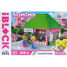 Конструктор Kids hits, IBLOCK JUNIOR, KH08/013/11, Цветочный магазин, 328 дет., 2 фигурки в коробке р. 37,5*25,5*6 см. (Кон2932)
