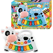 Піаніно музичне 75440 (60/2) "WToys" ОЗВУЧУВАННЯ УКР. МОВОЮ, музика. ноти, цифри, мелодії, пісні, світло, в коробці