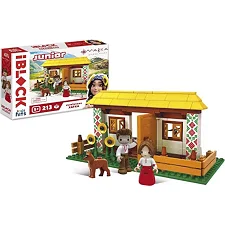 Конструктор Kids hits IBLOCK JUNIOR МАЛКА 213 деталей, 2 фигурки, наклейки, татуировки PL-921-521 коробка 37,5*26*6 см (Кон2043)