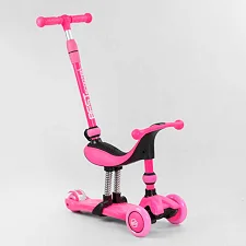 Самокат-велобег 3в1 трехколесный BS-23180 (4) Best Scooter, 3 колеса PU со светом, сидение, амортизаторы, родительская ручка
