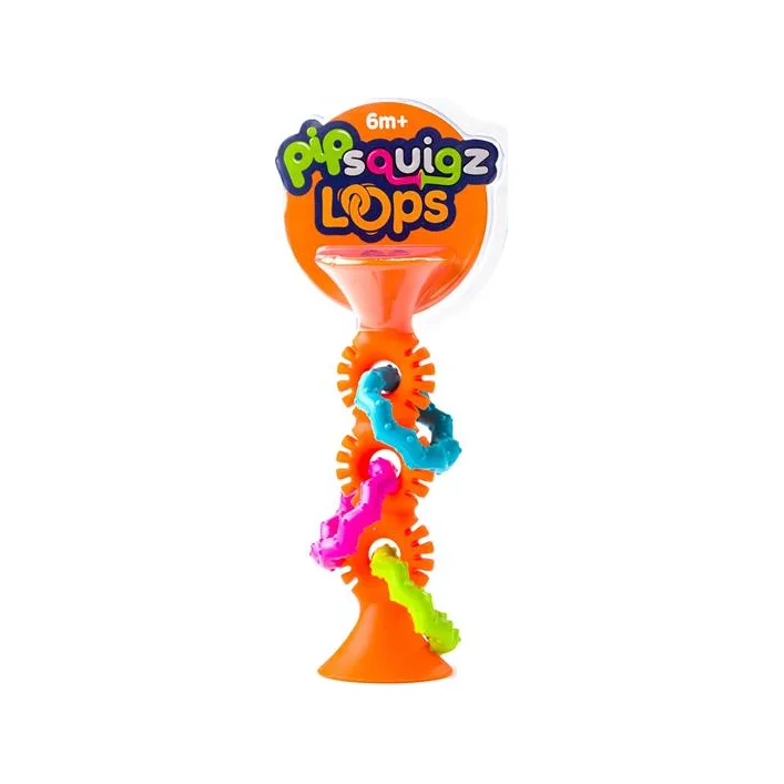 Прорезыватель-погремушка на присосках Fat Brain Toys pipSquigz Loops оранжевый (F165ML)