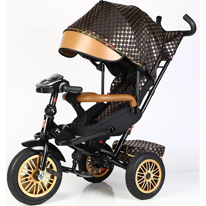Велосипед 3-х цв. 8066 / 515-09 BestTrike "Perfetto" (1) поворотное сиденье, колеса резиновые бескамерные, корзина, фара музыкальная, USB, Bluetooth, в коробке