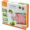 Дерев'яний пазл Viga Toys Ферма 4 в 1, 48 ел. (50069)