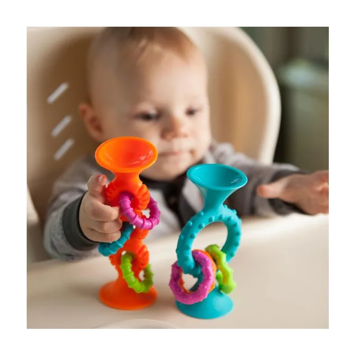Прорезыватель-погремушка на присосках Fat Brain Toys pipSquigz Loops оранжевый (F165ML)