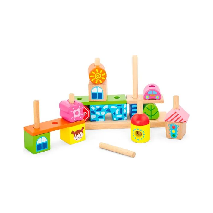 Деревянная пирамидка Viga Toys Городок (50043)