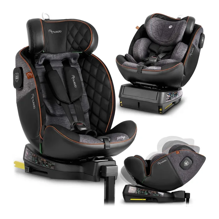 Автокресло Nukido Prestige Line ISOFIX 0-36 кг, черно-серое.