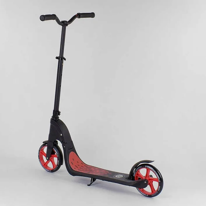 Самокат двухколесный 18424 "Best Scooter" (2) цвет КРАСНЫЙ, колеса PU - 20 см, широкий велосипедный руль, новый зажим руля, в коробке