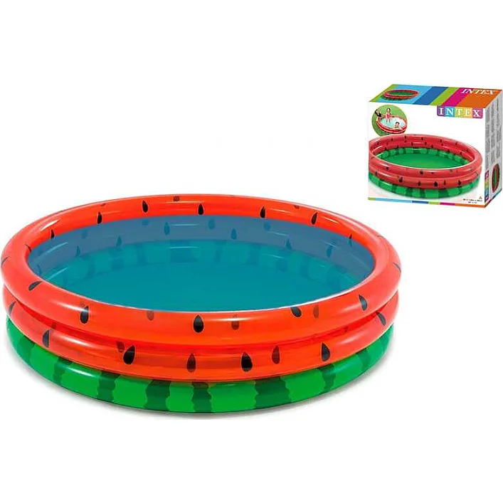 Intex Басейн 58448 NP "Кавун" (6) 3 кільця, від 2 років, діаметр 168см, висота 38см, 581л.