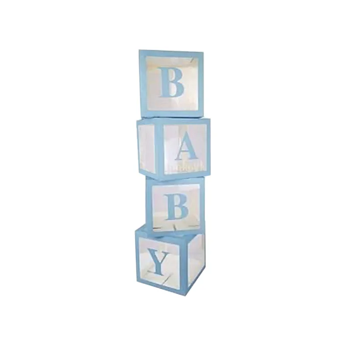Набор коробок для воздушных шаров голубых baby 4 шт 26654 (Дер6654)
