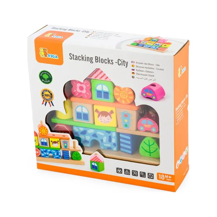 Деревянная пирамидка Viga Toys Городок (50043)