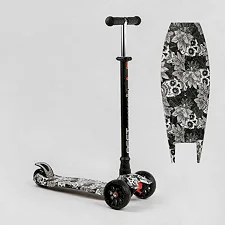Самокат трехколесный MAXI S - 12208 (1) “Best Scooter”, съемный руль, колеса PU со светом, переднее 130х25 мм, задние сдвоенные 80х45 мм, в коробке