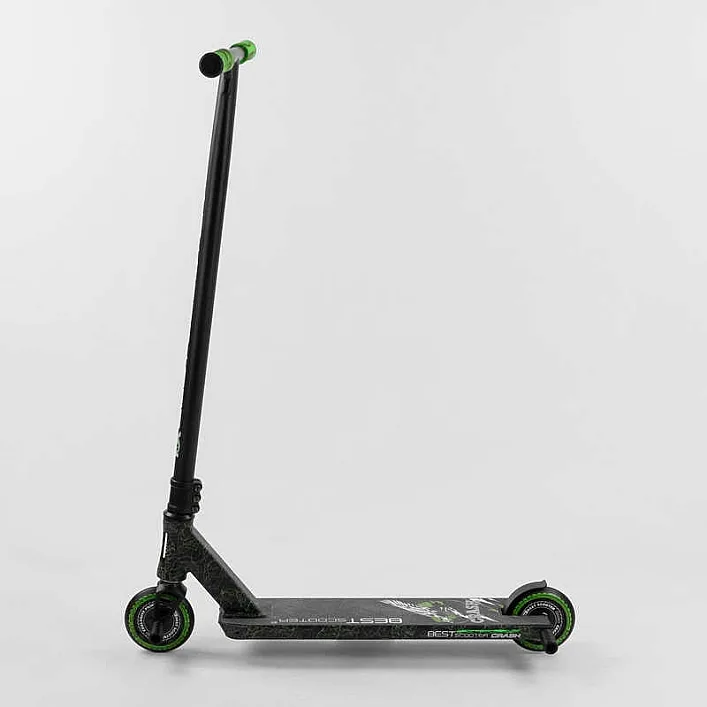 Самокат трюковый 41747 Best Scooter (4) "CRASH" HIC-система, ПЕГИ, алюминиевый диск и дека, колёса 110мм PU, ширина руля - 57 см, в коробке