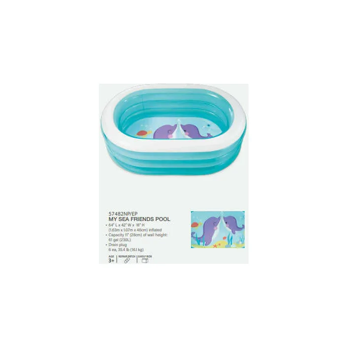 Intex Басейн 57482 NP (6) «Китеня» розміром 163х107х46см, обсяг: 238л, вага: 2,66кг, від 3 років