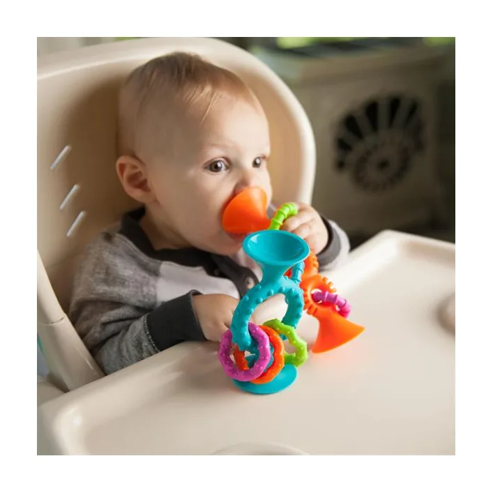 Прорезыватель-погремушка на присосках Fat Brain Toys pipSquigz Loops оранжевый (F165ML)