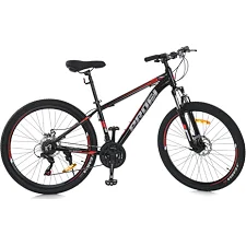 Велосипед MTB2602-2, 26 дюймов, алюминиевая рама 13 Shimano 21SP черно-красный