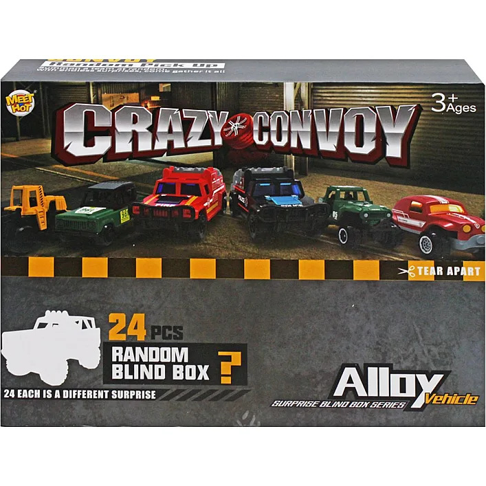 Набор металлических машинок-сюрпризов "Crazy convoy" (24 шт)