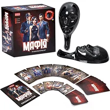 Настольная игра "Мафия" AI 001 маска 10 штук, карточки 30 штук, карточки для ведущего 21 штука