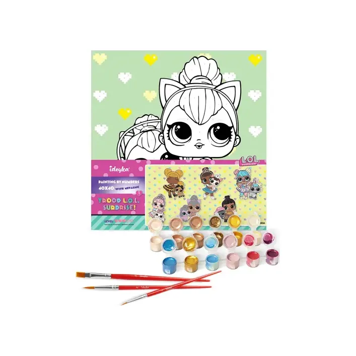 Набор для росписи по номерам для детей "L.O.L. Surprise! TroopSurprise Kitty Queen With Kitty Kitty" 40х40 см IDEYKA
