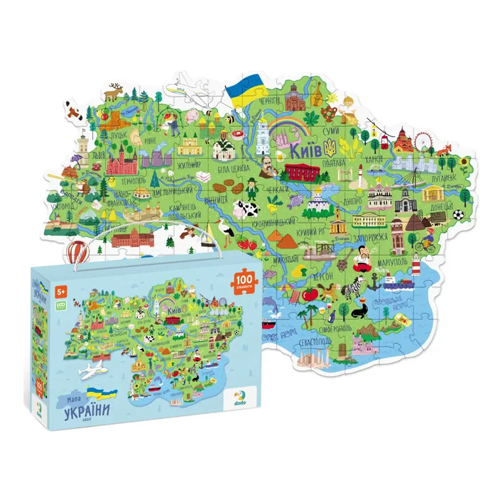 Пазл "Карта Украины" (100 элементов, 46*64см) 300267 DoDo (Паз0267)