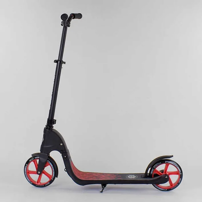 Самокат двухколесный 18424 "Best Scooter" (2) цвет КРАСНЫЙ, колеса PU - 20 см, широкий велосипедный руль, новый зажим руля, в коробке