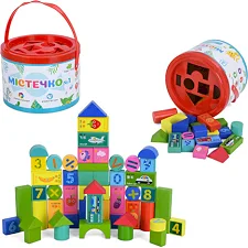 Детская деревянная игрушка "Городок №1" Limo Toy MD 0938-1, 24 блока