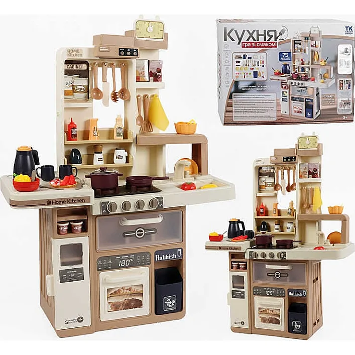 Кухня TK-49081 (4) "TK Group", 75 елементів, висота - 93 см, світло, звук, мелодії, пара, помпова подача води, аксесуари, у коробці