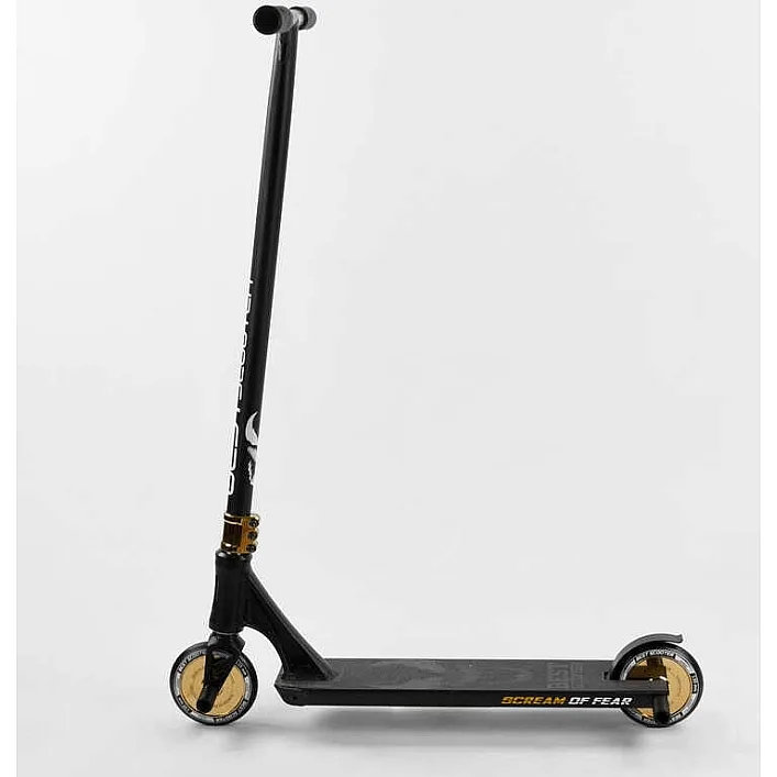 Самокат трюковый 71383 Best Scooter (4) "SIMBIOTE" HIC-система, ПЕГИ, алюминиевый диск и дека, колёса 120мм PU, ширина руля - 57 см, в коробке