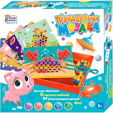 Мозаика 67941 (12/2) "4FUN Game Club", 84 элемента, 12 картинок-шаблонов, щипцы, в коробке