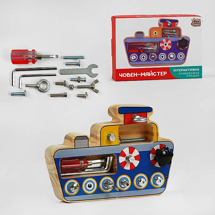 Лодка 20522 (24) "4FUN Game Club Wood", отвертка, шестигранник, болты, в коробке
