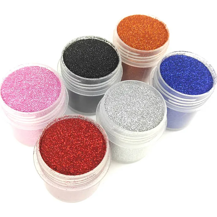 Набор глиттера для био-тату «№1 Большой» glitter-set-big-6x-1, 6 цветов по 12 мл