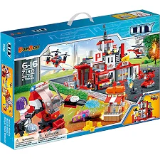 Конструктор 7130 "БанБао Город" 1081 элементов Команда пожарных Banbao (Кон7130)