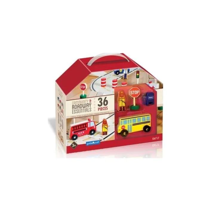 Набор фигурок и машин Guidecraft Block Play к Дороге из дерева, 36 деталей (G6717)