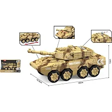 Танк WY 1105 B (24) инерция, подвижная башня с трещоткой, масштаб - 1:16, подсветка, звуковые эффекты, в коробке