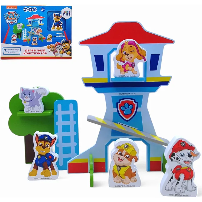 Деревянная игрушка-конструктор "Щенячий патруль", 14 элементов