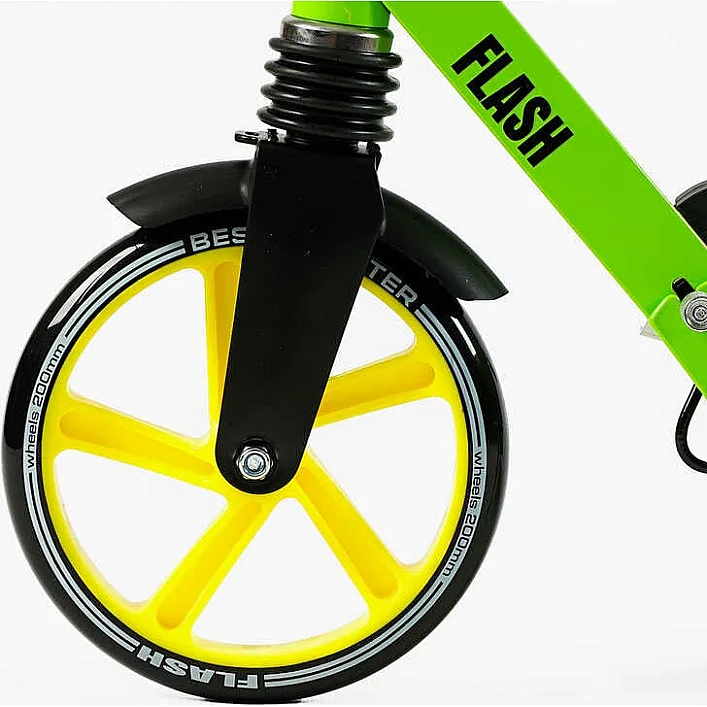 Самокат двоколісний "Best Scooter" FL-20085 (4) сталева рама, ручне гальмо, колеса PU 200 мм, 1 амортизатор передній, в коробці