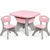 Дитячий столик з двома стільцями NEW TABLE-8 сіро-рожевий