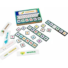 Деревянная "Азбука Компьютер", составление слов Puz-73913 г. 23*15*3 см PuzzleOk (Дер9739)