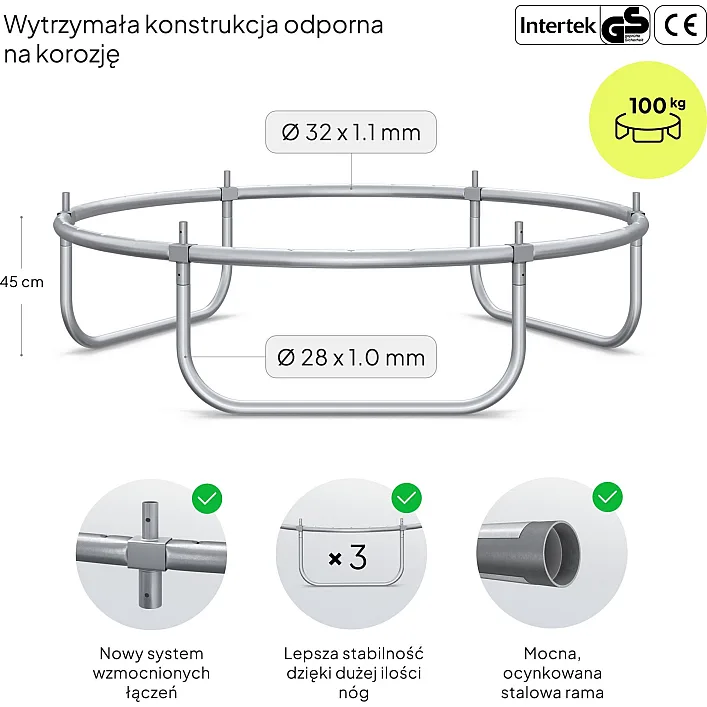 Батут Zipro Jump Pro с внутренней сеткой 6 футов 183 см черно-зеленый
