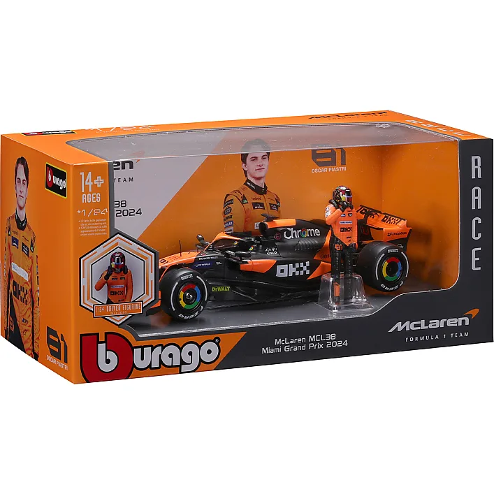 Автомодель з фігуркою - MCLAREN MCL38 (1:24)