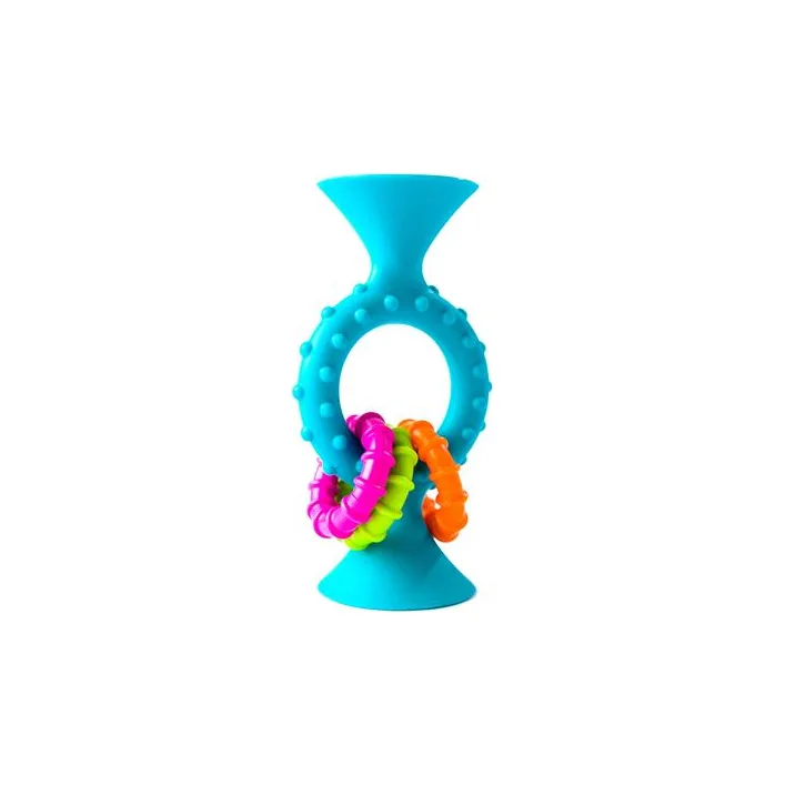 Прорезыватель-погремушка на присосках Fat Brain Toys pipSquigz Loops бирюзовый (FA166-1)