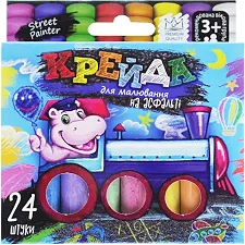 Мел для рисования на асфальте тонкий 24 шт MEL-02-05U DANKO (Нас1524)