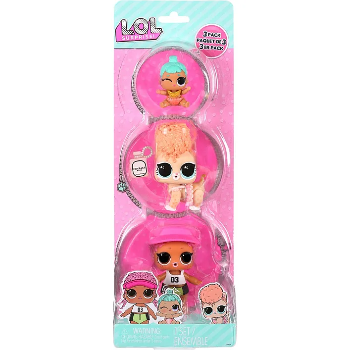 Набор игровых фигурок L.O.L. Surprise! серии "OPP Tot + Pet + Lil Sis" - СПАЙКИ, КИТТИ, ЛИЛ ДЖЕННЫЕ 987895 (Лял9575)